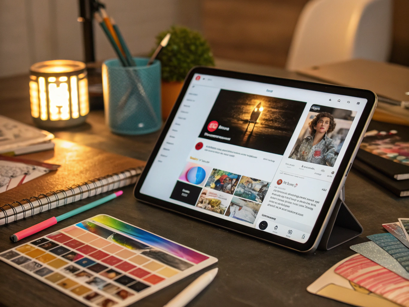 Curated social media feed with cohesive brand aesthetic
